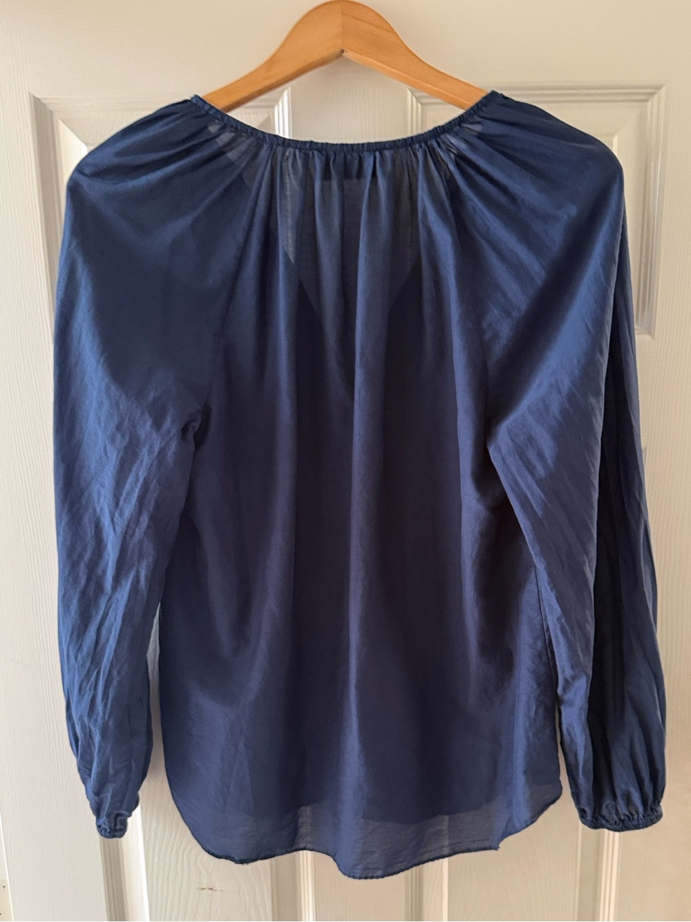 Matteau Voluminous Blouse Cotton Silk Midnight Blue US 2 - Picture 9 of 12